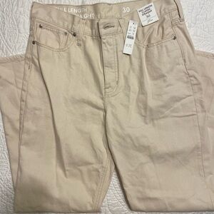 Brand new J Crew Beige full length, classic straight size 30 Jeans